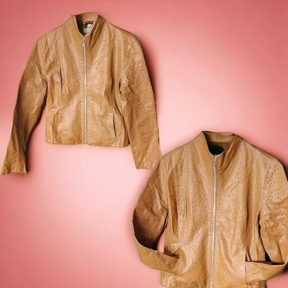 Advantage Leatherwear London Tan / Cognac Fully Lined Blazer Bomber Coat 14 / 10 - Picture 8 of 8